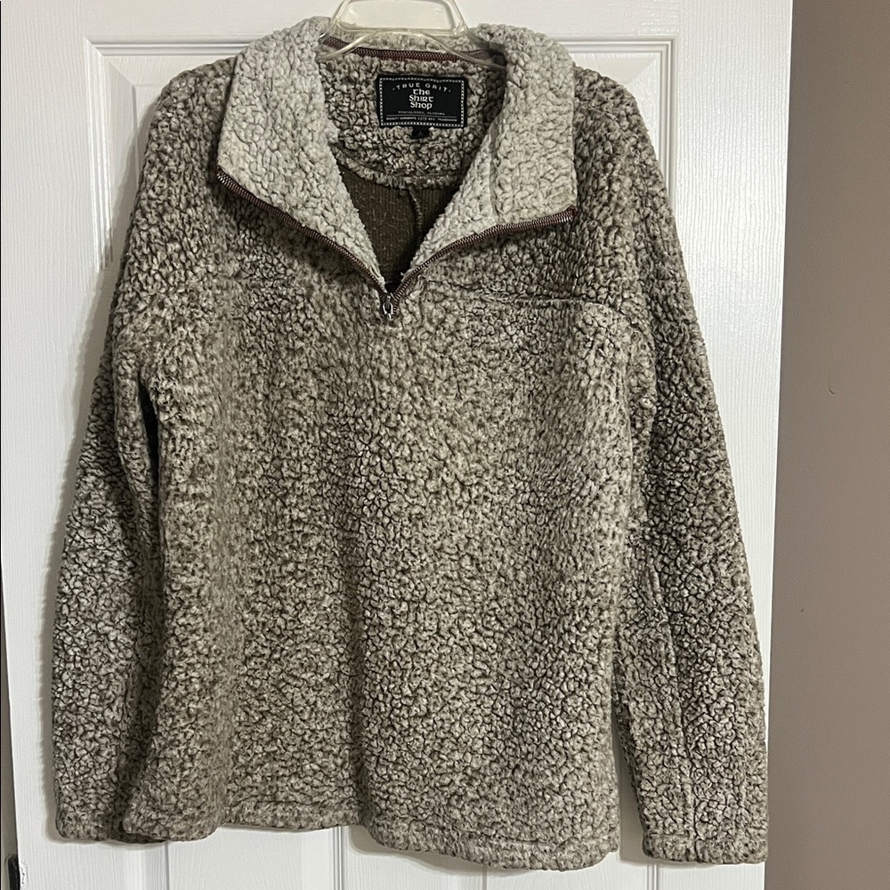 True Grit Gray Sherpa Pullover